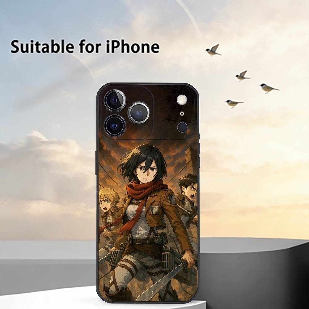 A-Attack on T-Titan Mikasa Phone Case Silicone Soft For IPhone 17 16 15 14 13 12 11 X XR Plus Pro Max Plus