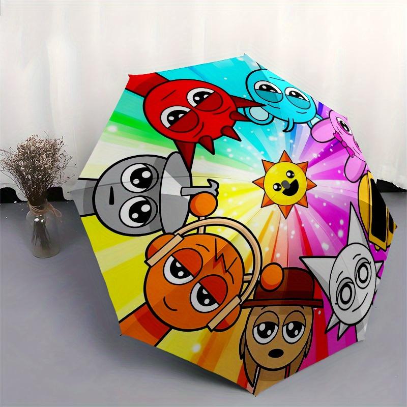 1pc Sprunki-Rainbow Themed High-quality Umbrella,Automatic Opening and Closing Umbrella,Multi-functional Umbrella G0811286