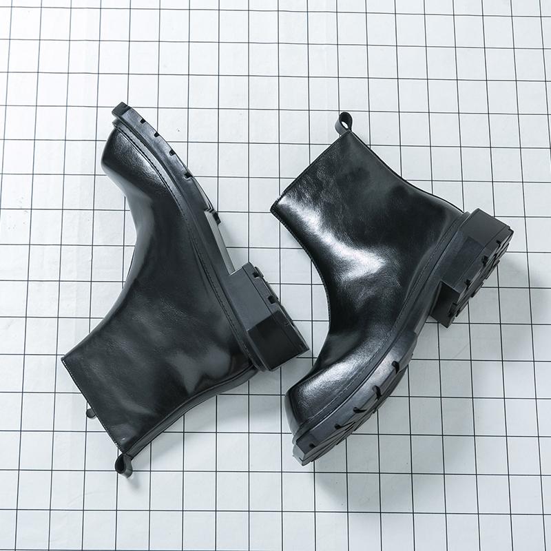 Modne Stylowe Męskie Casualowe Kowbojki Proste Skórzane Botki Do Kostki Street Style Męskie Krótkie Botas Outdoor Chelsea Boots Buty High Top