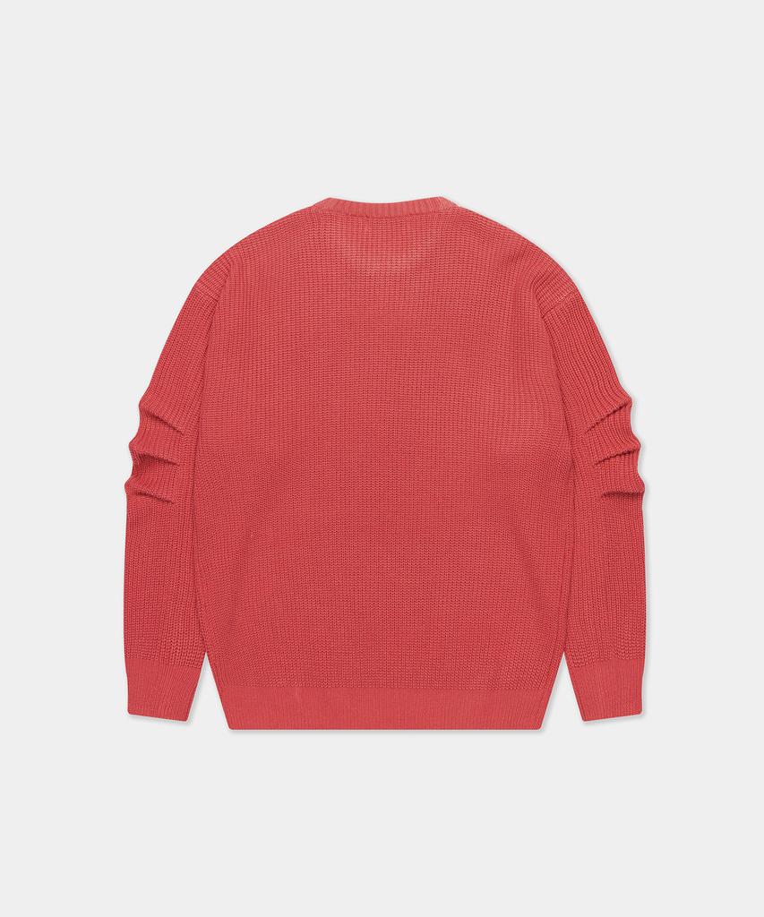 ZENSAI Oversized Crew Neck Knit Pink