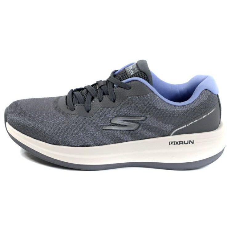Skechers Удобные Прочные Дышащие Низкие Беговые Кроссовки Женские Кроссовки Серый Синий 129106-CCBL 35