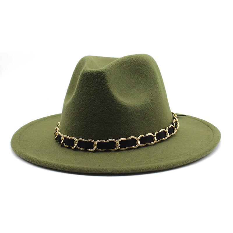 British Jazz Hat Men'S And Women'S Wool Hat Simple Felt Big Eave Hat Tide Flat Edge Hat