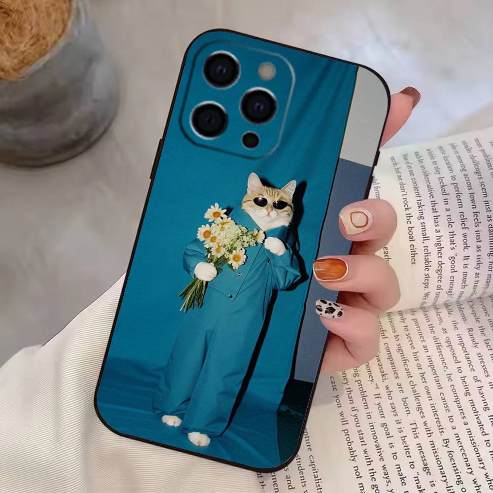 Funny Animal C-Cat Phone Case Silicone Soft For IPhone 17 16 15 14 13 12 11 X XR Plus Pro Max Plus