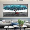 Blue Trees Aesthetic Canvas Paintings Prints Colourful Nordic Personalized Beautiful Tree Wall Posters Pictures Room Decor