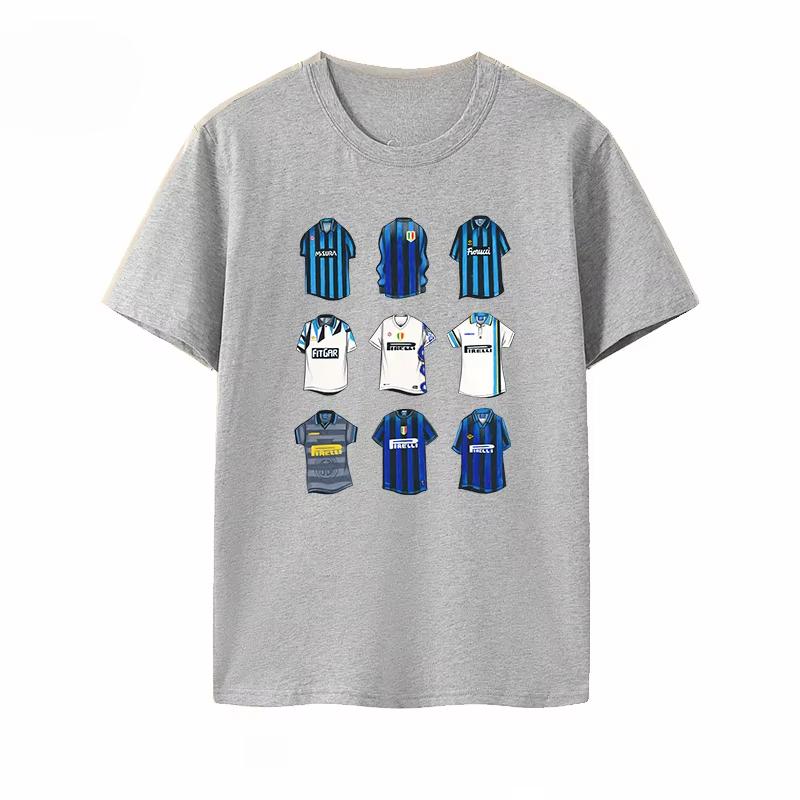 

Serie A Football Inter Classic Fan Uniform Souvenir Shirt Short Sleeve T-shirt Men s Leisure Sports Cotton Inter Milan S