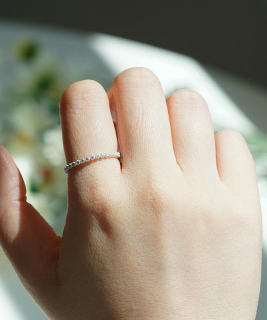 Alleun Silver 925 Thumb Layered Cubic Knee Ring