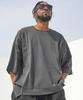 TENER Center Color Unbalanced Boxy T-Charcoal