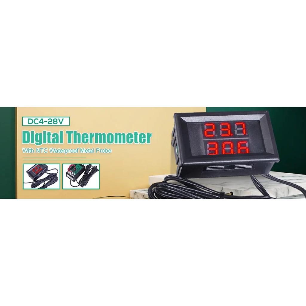 Digital Voltmeter DC Waterproof Resistant Voltmeter Display Voltage Tester Meter for Motorcycle Car Tool Accessories