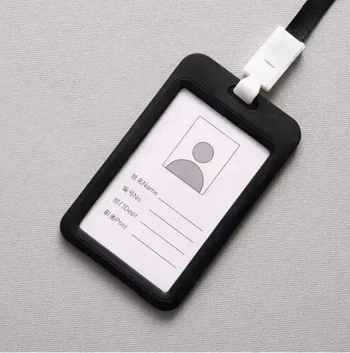 Colorful Waterproof Card Holder Employee ID Case with Lanyard Double Side Simple Bus Case Badge Holder Credit Card Sleeve Purse