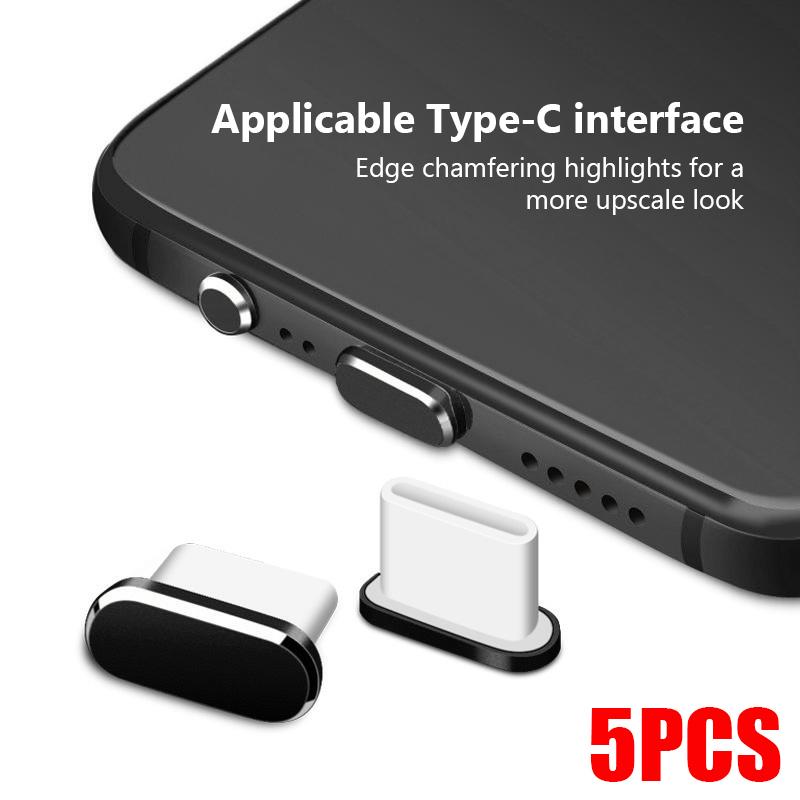

5PCS Type-C Dust Plugs USB Charging Port Protector for Samsung Xiaomi Huawei Universal Phones Charging Port Dust Cover Caps чёрный
