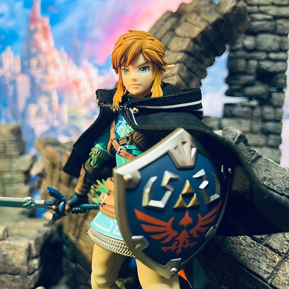 The Legend of Zelda figma Anime Handmade Link Tailored Tears of the Kingdom Cloak Built In Iron Wire Is Suitable for 1/12 Toys