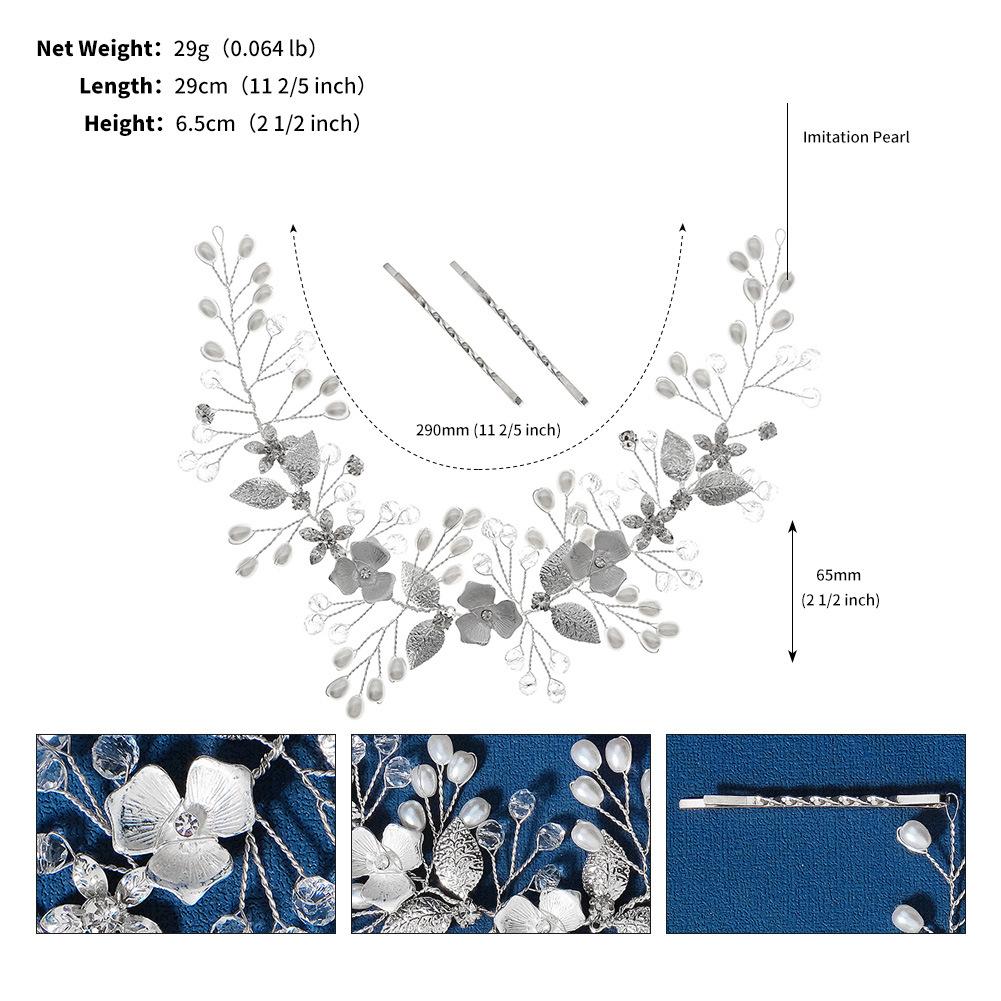 Heavy industry crystal pearl hairband light luxury high-end bridal headwear women's fashion new wedding hairband