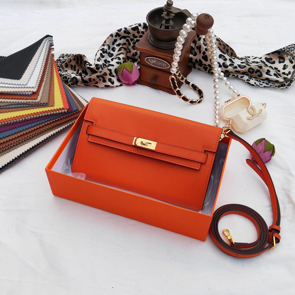 2025 Palm Pattern Women's Long Cowhide Wallet with Multiple Card Slots
