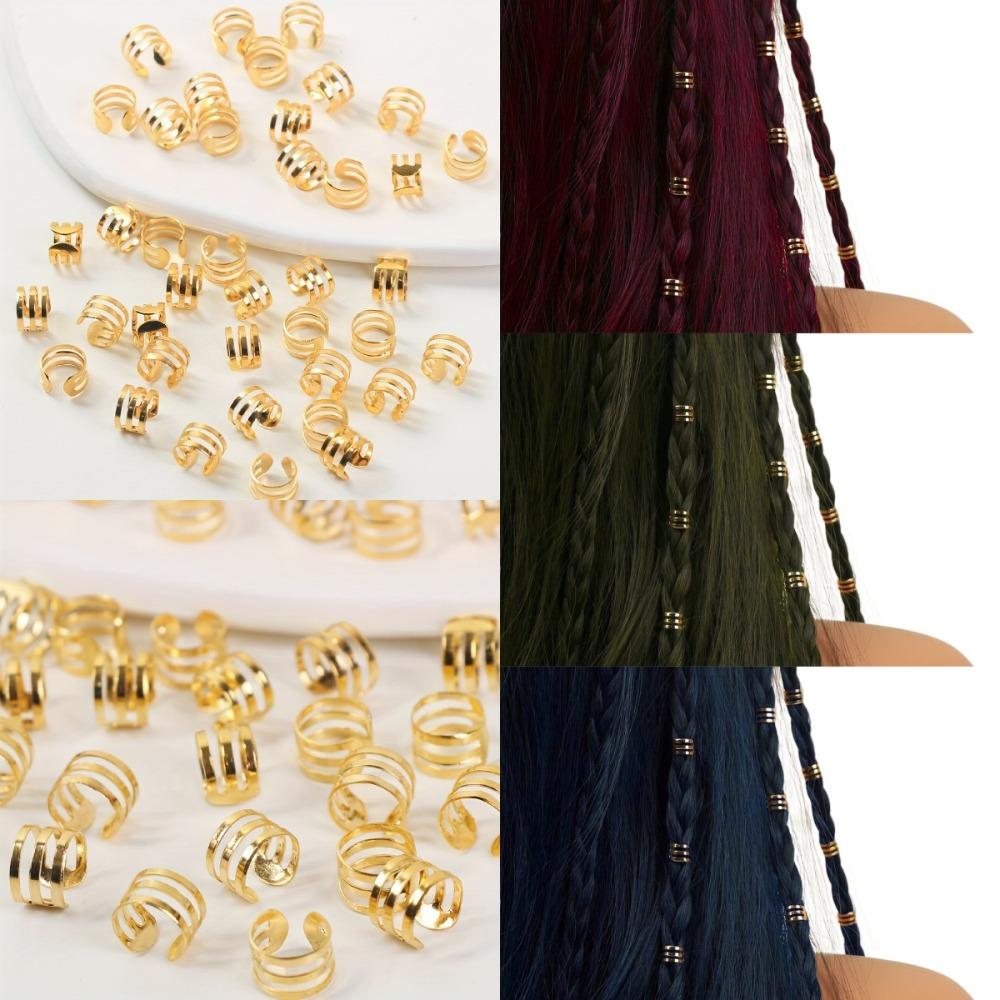 40pcs Dread Locks Hollow Out Hair Ring Hair Braiding Hair Braid Tubes Dreadlocks Beads Hair Jewelry