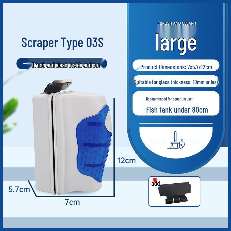 Magnetic Algae Scraper: Double-Sided Fish Tank Brush with Cleaning Tool