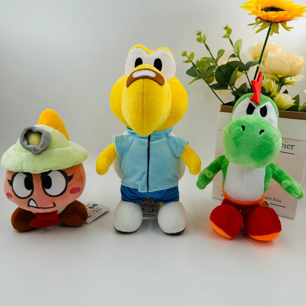 Paper Mario Style Flat Plush Set - 2D Yoshi, Goomba, Koopa Troopa Stuffed Dolls, Small Soft Video Game Character Collectibles Fo