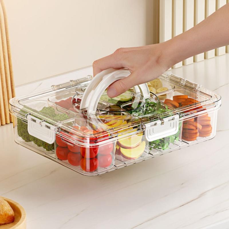 Раздельная тарелка с крышкой контейнер для хранения еды коробка для закусок 8-секционная коробка для закусок контейнер для хранения фруктов для холодильника закуски овощи фрукты еда 1 1500₽