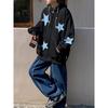 Women's Star Patch Zip Up Hoodie for Women Oversized Y2k Sweatshirt Jacket E-Girl 90s Pullover Streetwear