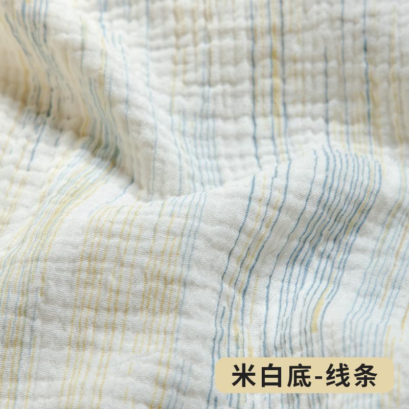 0.5m/1m/2m Soft Cartoon Cherry Print Double Crepe Gauze Fabric 100% Cotton Fabric DIY Sewing Clothing Baby Breathable Texture