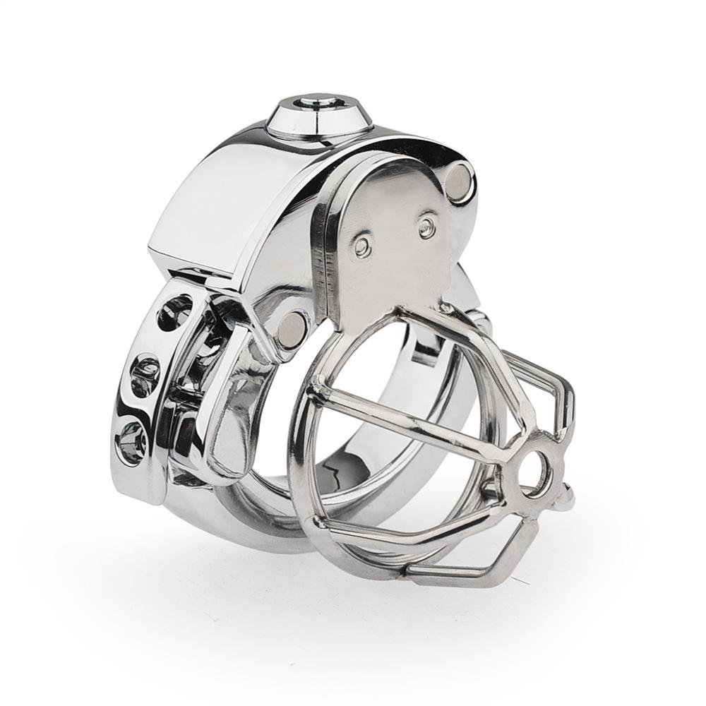 Male Metal Chastity Lock, Sissy Silver Chastity Cage, 6 Positions Adjustable Abstinence Chastity Device, Adult Erotic Products
