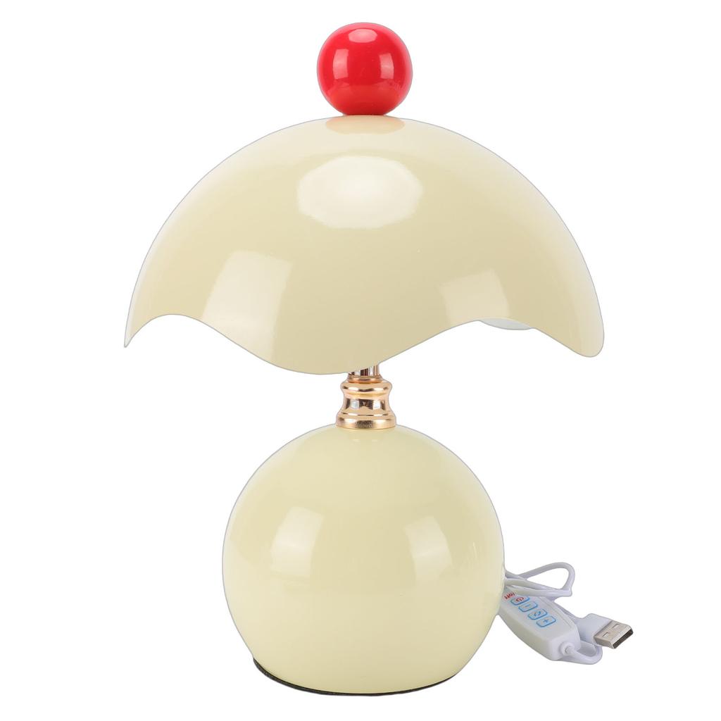 Table Lamp Eggshell Shape 3 Color Temperatures Stepless Dimmable Bedside Lamp with Ceramic Base Glass Shade for Reading