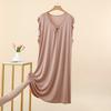 Summer Women's Modal Lace V-Neck Sleeveless Nightdress Loose Plus Size Soft Comfort Sleep Dress Casual Loungewear Home Outdoor Wear