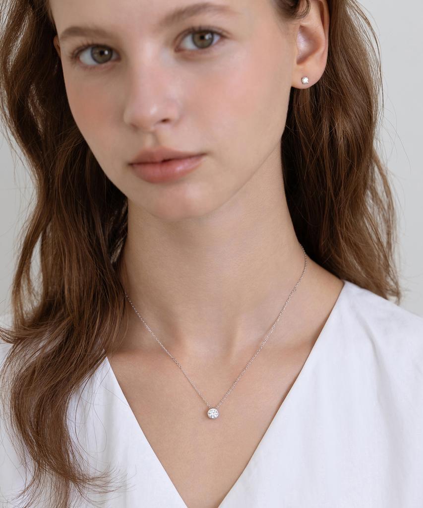Tatiana (Silver 925) Simple Bezel Necklace Nz2543