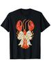 Cute Bow Crawfish Clean Aesthetic Lobster Graphic TShirt Sleeve Tee with Lobster Unisex Clothing