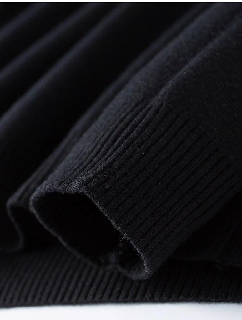 Men's High Neck Velvet-Lined Winter Sweater