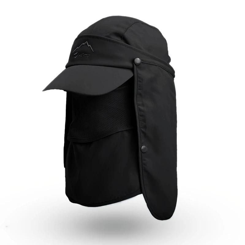 

Bucket Hat Men Quick Dry UV Protection With Detachable Face Mask Neck Cover For Outdoor Hiking Fishing Camping Travel Sun Hat чёрный