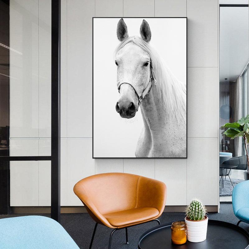 

Современное настенное искусство, белая лошадь, холст, живопись, постеры и принты, скандинавские принты с животными 21cm×30cm NoFrame