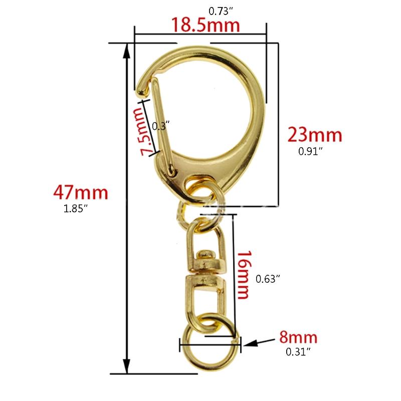 Split for Key Ring with Chain and Jump Rings Gold/Silver Metal Split for Key Chain Ring Parts with Open Jump Ring and Co