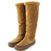 Excellent Boots Monogram Pattern Mouton Camel Women 36 Used