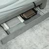 King Size Ottoman Bed Frame, with Front Drawer - Grey