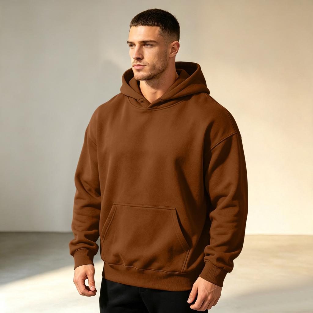 Men's Color Hooded Sweatshirt Casual Pullover for Spring and Fall