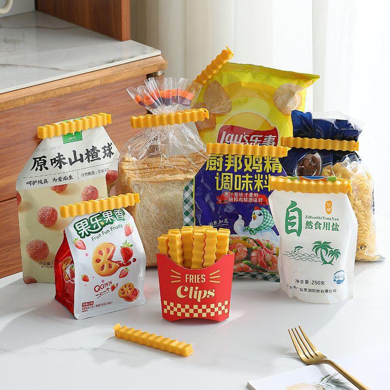 French Fries Sealing Clip Snack Bag Clip Bread Bag Clip Moisture-proof Fresh-keeping Clip Food Sealing Clip Refrigerator Sticker