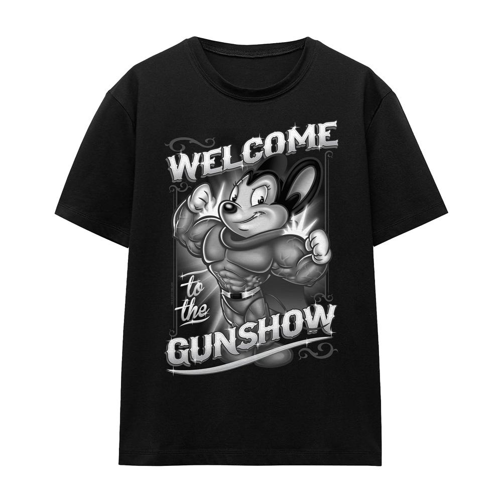 Mighty Mouse Unisex Adult Mighty Gunshow T-Shirt