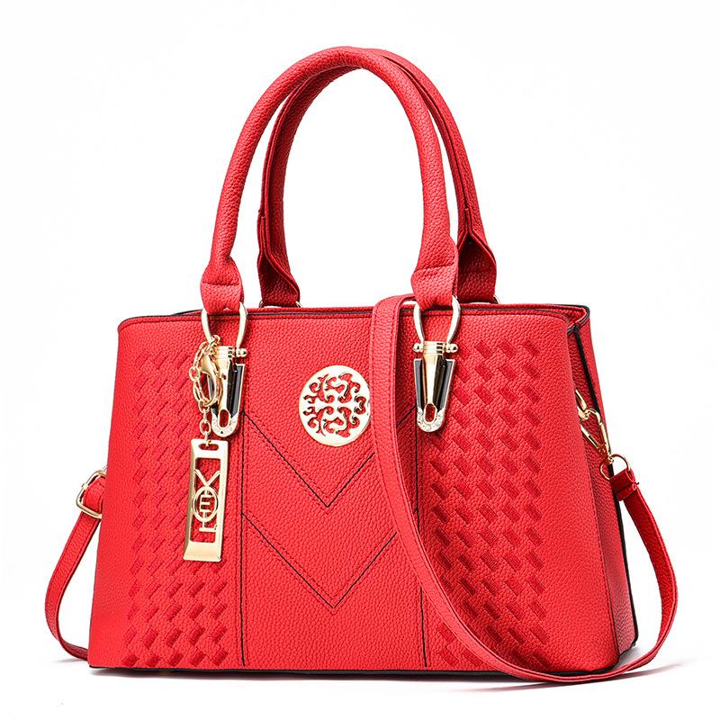 WTEMPO Solid Color Simple Zipper PU Bags Versatile Women's Handbags Large Capacity Shoulder Crossbody Faux Leather Bags
