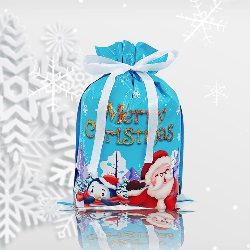Drawstring Christmas Gift Bags, New Foil Gift Bags, Decorative Gift For Holiday Celebrations, Portable Multicolor Gift Pouches For Kids