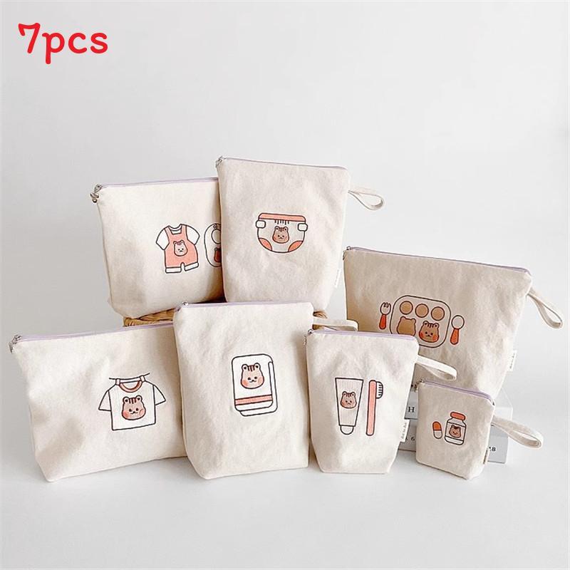 Canvas Travel Makeup Bag With Multipurpose Storage For Kids Bedroom Organization