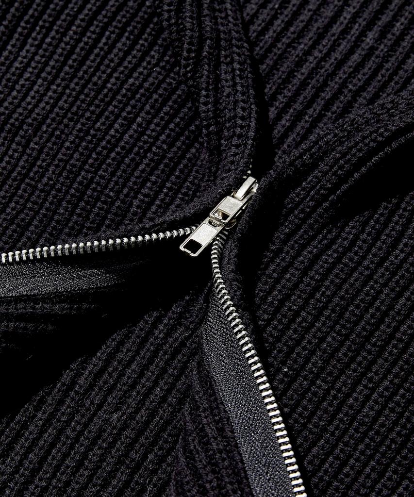 GLW Oversized Hajji Two-Way Hooded Zip-Up Knit Black