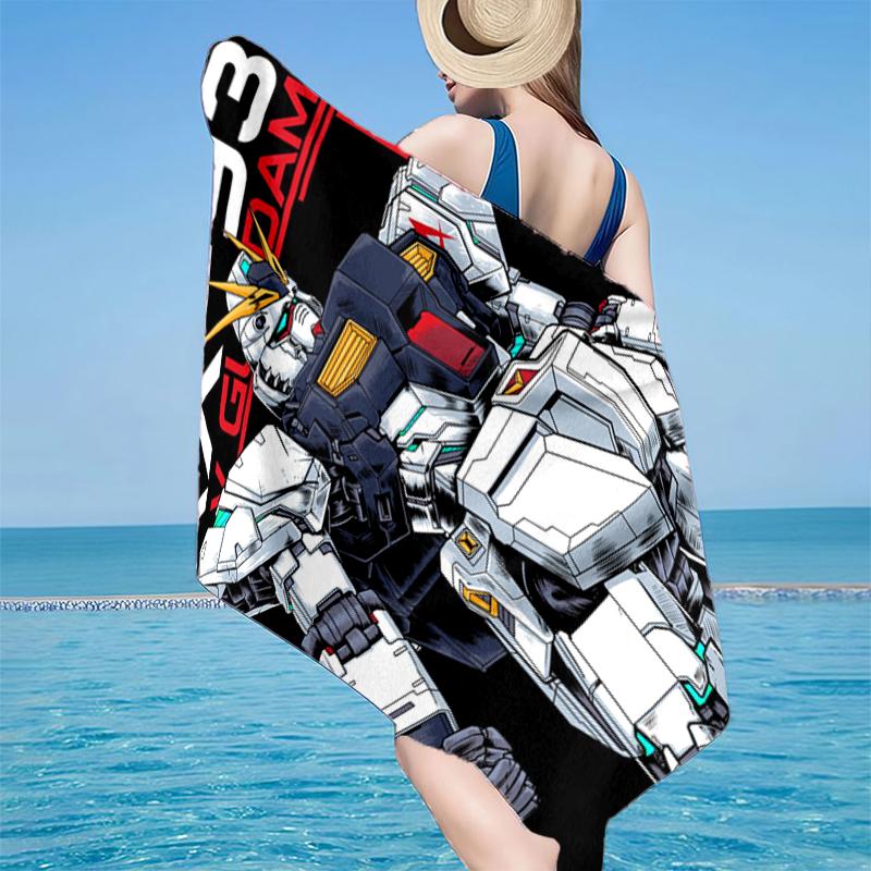 Mecha Armor Robotic Design Beach Towel, Super Soft Microfiber, Gift for Her/Him, Birthday, for Pool, Beach, Travel, Home Decor Fan gifts