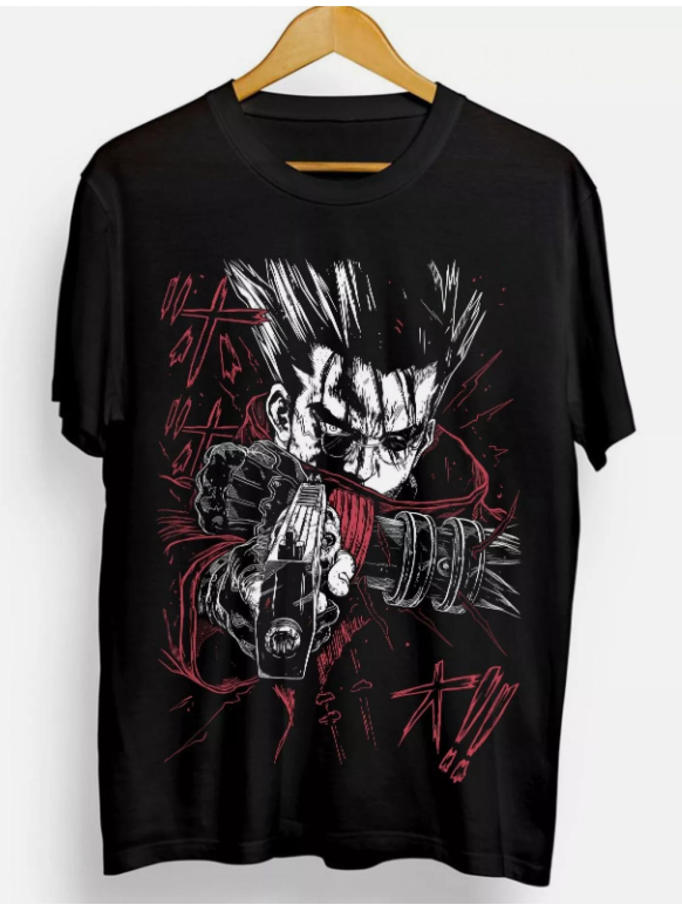 

Trigun Vash The Stampede Moon Graphic T-Shirt 100% Cotton 220gsm Heavyweight Vibrant Manga Art Print Regular Fit Round Neck Tee S