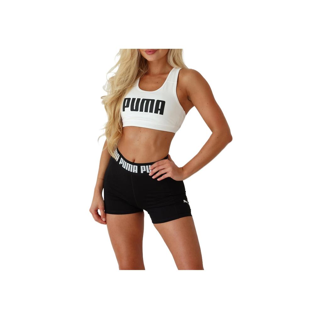 Puma Logo Print Medium Support Sports Bra Women Underwear White 520306-09