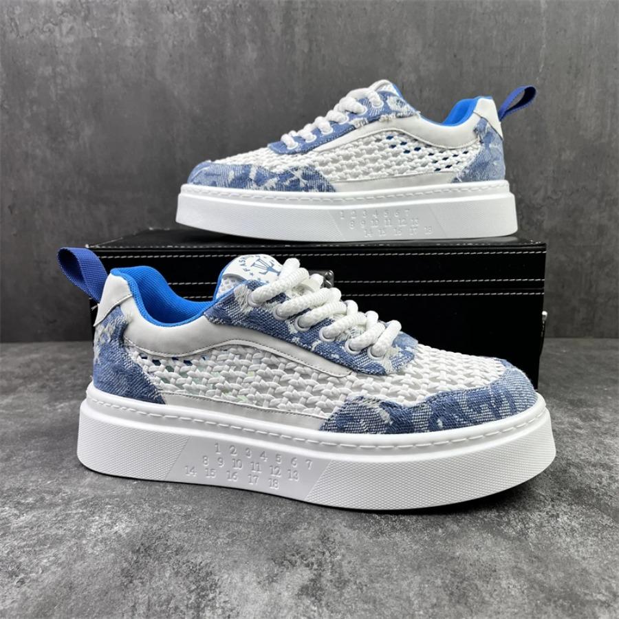 

2025 Men s Summer Breathable Sporty Shoes Trendy Thick Bottom Casual Sneakers Comfortable Dad Shoes Synthetic Inner EVA Insole 44 небесно-голубой