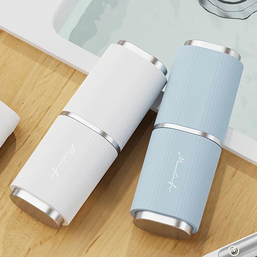 1 Tragbare Zahnbürsten-Aufbewahrungsbox Reise-Zahnbürstenetui Kunststoff-Zahnpastaetui Geschäftsreise Mundspülbecher