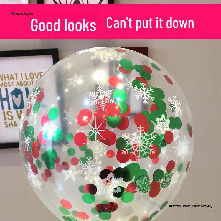 Decorazioni Palloncini di Natale con Paillettes Fiocco di Neve per Eventi