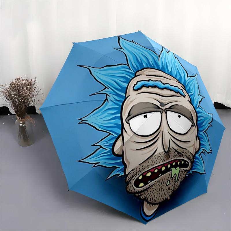 1pc Rick Sanchez Automatic Folding Umbrella - Sturdy 8-Rib Polyester Canopy,Sun-Defying Travel Companion yy251023170