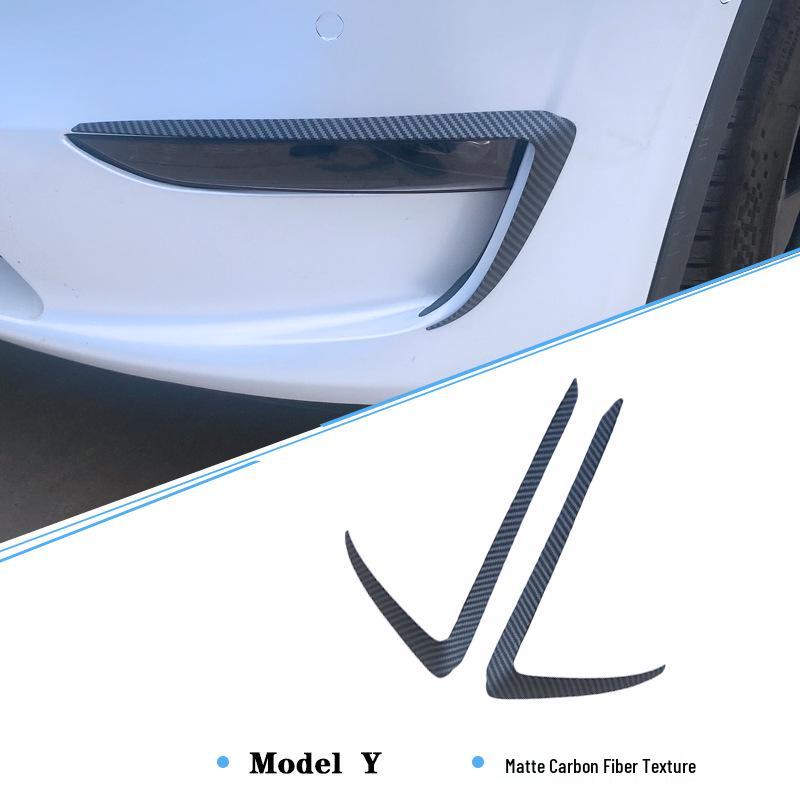 Tesla Model Y/3 Bumper Fog Light Anti-Collision Decorative Frame & Wind Knife Headlight Eyebrow
