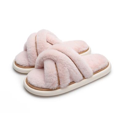 Pantufas de Interior Femininas Outono 2024 Novas Inverno Pelúcia Curta Algodão Pantufas Uso Externo Casa Sapatos de Algodão Mulheres